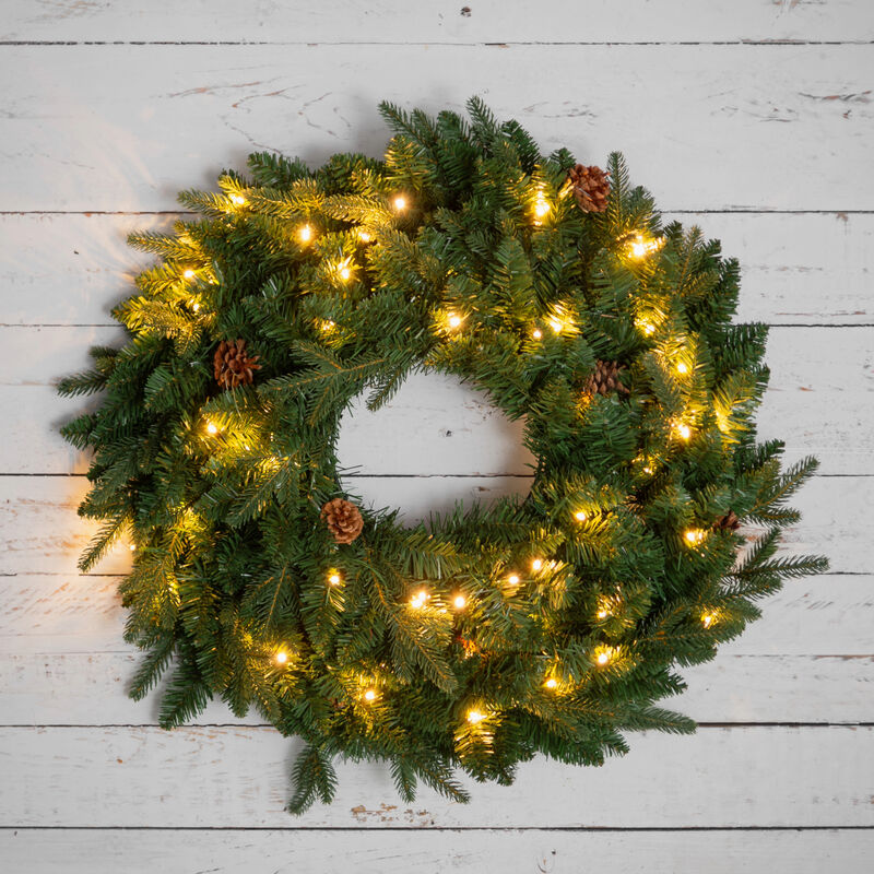 Finnlumor Havukranssi paristokäyttöinen sisä-ja ulkokäyttöön vihreä